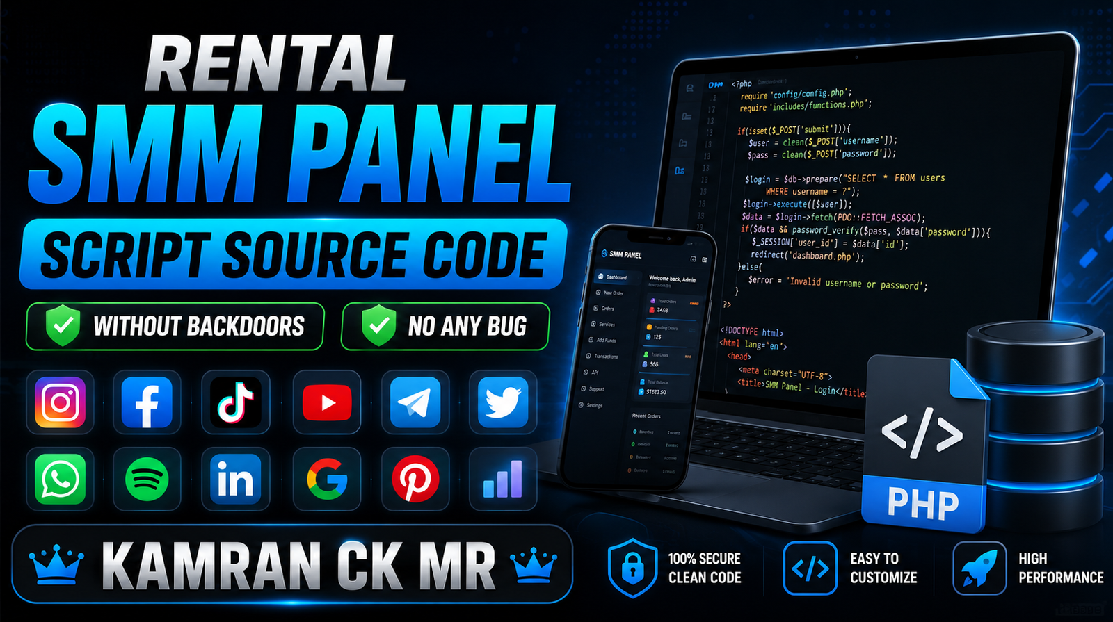 RENTAL SMM PANEL SCRIPT CODE WITHOUT BACKDOOR & BUG