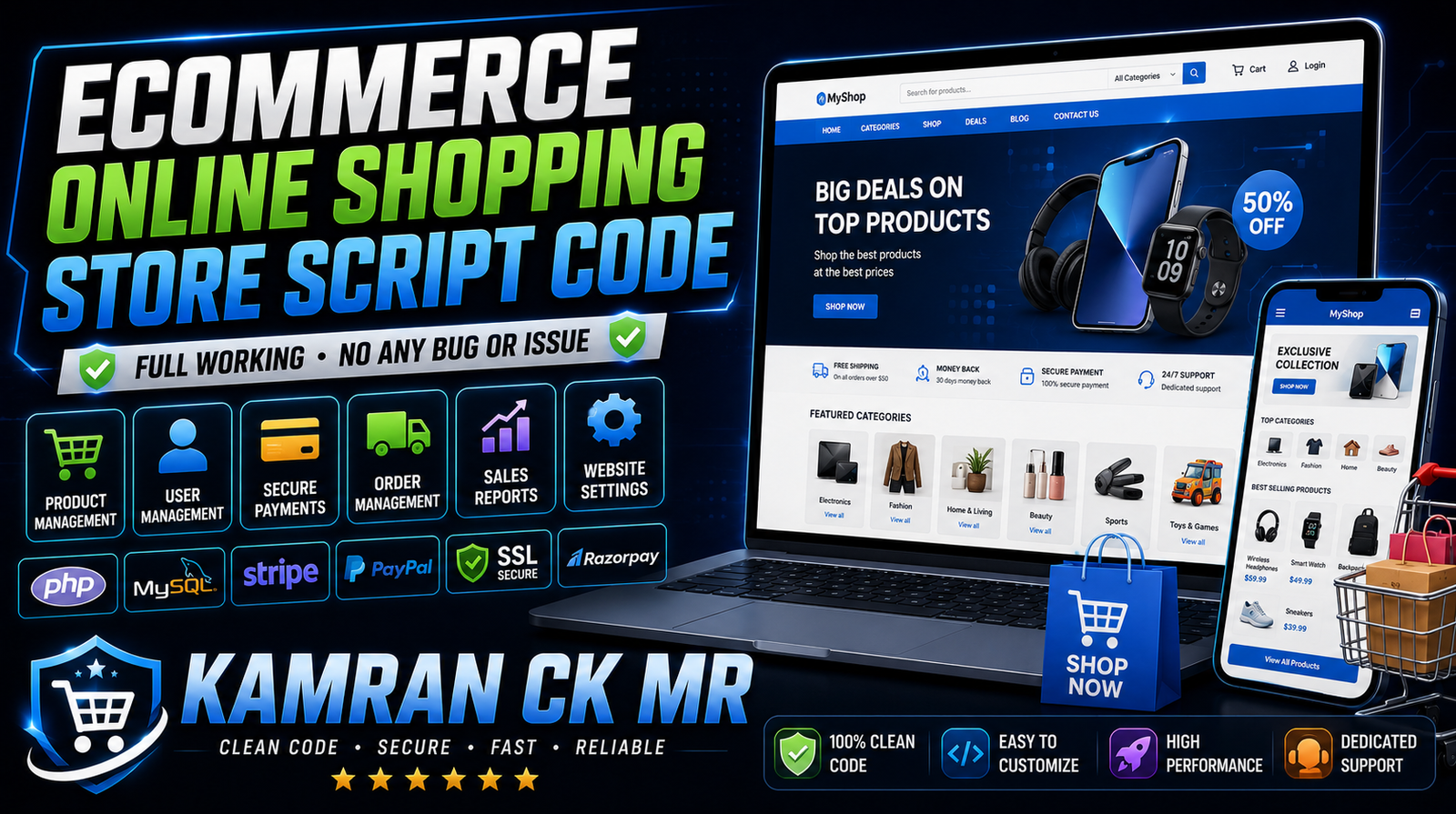 E-COMMERCE ONLINE SHOPPING SCRIPT CODE
